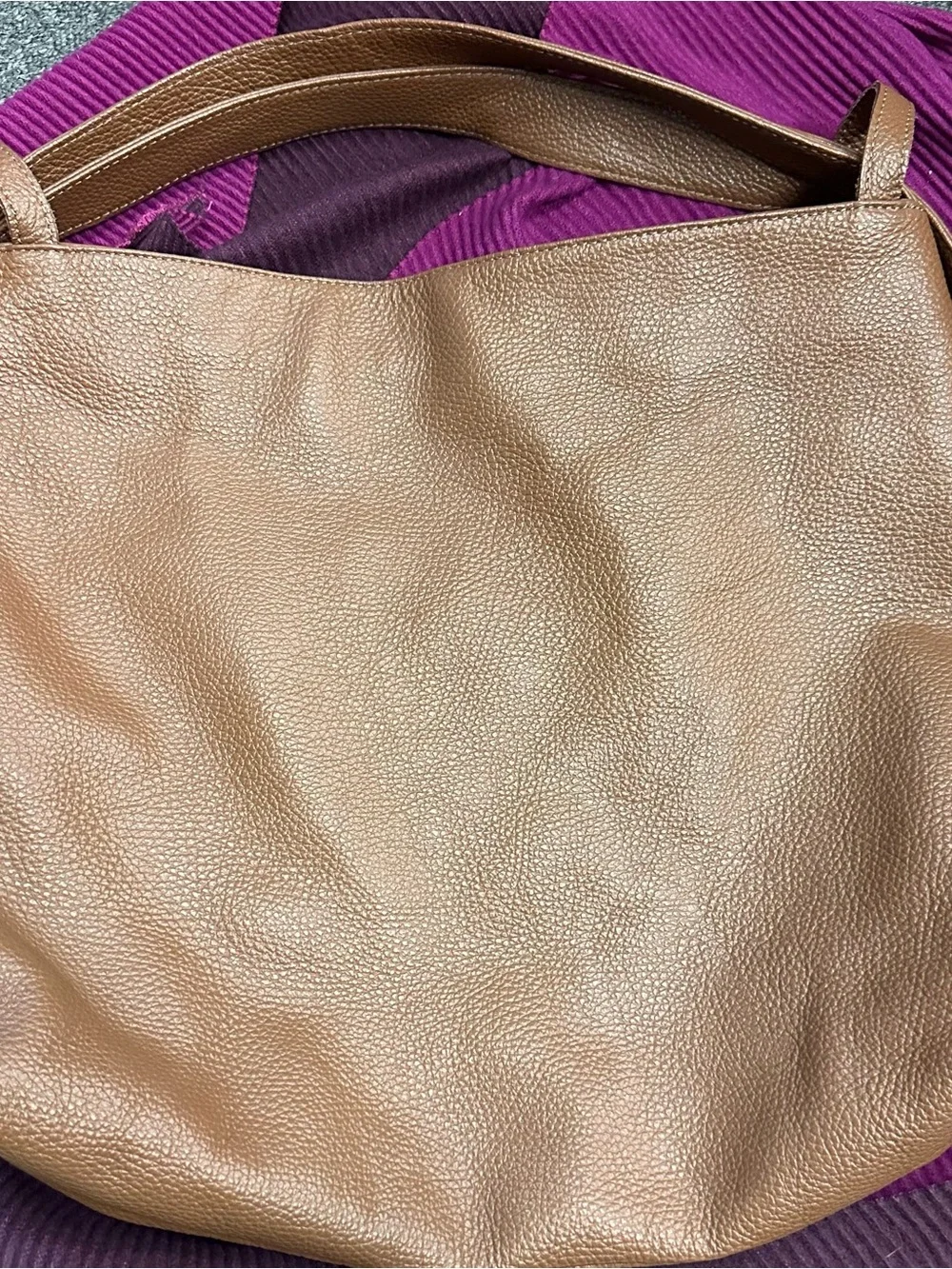 Vera Pelle Leather Convertible Backpack, Made in Italy Cognac Tan Hobo Bag Italy